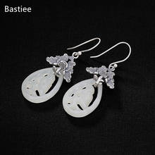 Bastiee Korean Earrings Earrings Silver 925 Jewelry For Women Jade Golden Plated Long Earrings Vintage Silver Earrings 2024 - buy cheap