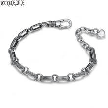 100% 925 Silver Chain Bracelet Vintage 925 Stering Bracelet Heart Charm Bracelet Back to School 2024 - buy cheap