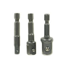 1/4 3/8 1/2" 3PC Impact Drill Socket Adapter Bits Set Mini Extension Rod Power Tools Nut Driver 2024 - buy cheap