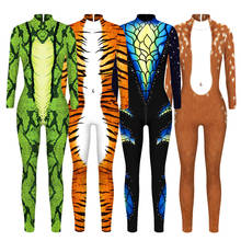 Adult Kid Night Animals Skin 3D Digital Printed Cosplay Costume Girls Boys Halloween Carnival Party Tiger Snake Bodycon Jumpsuit 2024 - buy cheap