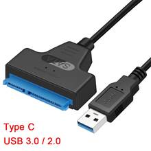 Usb 3.0 Sata 3 Sata Cable To Usb 3.0 Adapter Up To 6 Gbps Support 2.5 Inch Hdd Ssd External Hard Drive 22 Pin Sata Cable 2024 - compre barato