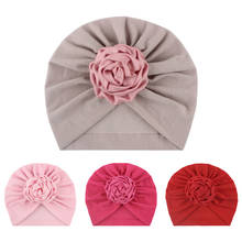 Cute Big Flower Baby Hat Soft Cotton Infant Toddler Girl Bonnet Turban Elastic Kids Newborn Beanie Cap 2024 - buy cheap