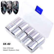 Transparent Foil Nail Transfer Sticker Nail Art Decoration Colorful 3D Holographic Starry Manicure Foil Gel Transfer Paper 1 box 2024 - buy cheap