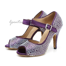 Woman Dance shoes High heels  purple pink lady's Ballroom Social Party Wedding Salsa Kizomba Bachata Latin Dance Shoes Sneaker 2024 - buy cheap