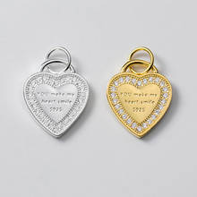 Ожерелье из серебра 925 пробы с цирконом класса ААА, ожерелье с выложенным сердцем, подвески для пар из серебра 925 пробы, круглые подвески «сделай сам», женское ювелирное изделие 2024 - купить недорого