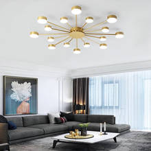 Современный Золотой светодиодный потолочный светильник для гостиной, спальни, гостиницы, виллы, квартиры, ресторана, освещение оптом 2024 - купить недорого
