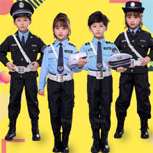 Fantasia de halloween tamanho minúsculo, uniforme de polícia, para crianças, carnaval, festa, presente de natal do exército, festa de carnaval 2024 - compre barato