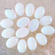 10Pcs 16x12MM Oval Cabochon CAB Beads Natural Stone Gem White Opal No Drilled Hole Bead For DIY Jewelry Making Ring K1545 2024 - buy cheap