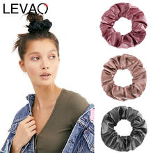 LEVAO 1PC Synthetic Leather Scrunchies Women Solid Headband Hair Accesorios Ponytail Holder Rope Girls Elastic Hairband Headwear 2024 - buy cheap