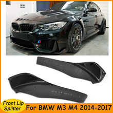 Carbon Fiber Front Bumper Lip Splitters Apron Flaps for BMW F80 M3 F82 M4 Coupe 2-Door 2014-2017 2PCs/Set 2024 - buy cheap