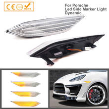 2Pcs Dynamic Amber LED Front Fender Side Marker Wing Indicator Light Turn Signal Lamps For Porsche Cayenne 958 92A 2010-2014 2024 - buy cheap