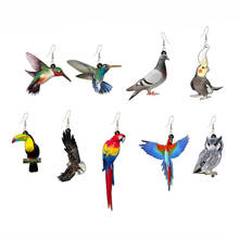 Fashion Colorful Birds Acrylic Earrings for Women Girls Creative Lovely Pigeon Eagle Owl Dangle Earrings Simple Animal Jewelry 2024 - buy cheap