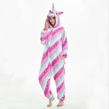 Mulheres unicórnio cosplay kigurumi macacão adulto animal pijamas onesies flanela quente macio sleepwear macacão de inverno anime 2024 - compre barato