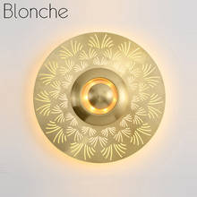 Blonche ouro luzes de parede arte do ferro led arandela lâmpada interior corredor sala estar jantar decoração ligthing metal luminárias 2024 - compre barato