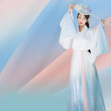 Платье из Шифона с градиентом в 3 тона, цельнокроеное корейское платье для выпускного бала, китайские платья, шарф, занавеска, летняя одежда 2024 - купить недорого