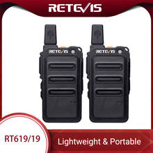 Mini Walkie Talkie 2pcs Retevis RT619 PMR Radio PMR446 Ultrathin fuselage 1-2Km Handy Two-way Radio FRS RT19 For Hiking/Camping 2024 - buy cheap