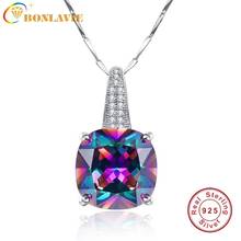 925 Sterling Silver Ladies Fashion Jewelry Rainbow Necklace Topaz Chain with Stone Pendants Gifts for Women Packed in Gift Box 2024 - купить недорого
