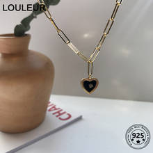 Louleur-collar con colgante de corazón de ágata negra para mujer, gargantilla de Plata de Ley 925 con hexagrama, joyería fina de plata 925 2024 - compra barato