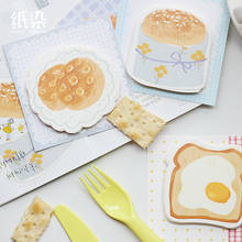 Kawaii Stationery Bread Picnic Series Memo Pad Girl Daily DIY Notepad Sticky Notes Escolar Papelaria Korean School Supply 2022 - buy cheap