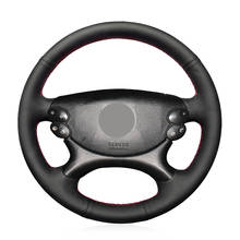 Hand-stitched Black Genuine Leather Car Steering Wheel Cover for Mercedes-Benz W211 E-Class E230 E280 E350 CLS-Class CLS350 2024 - buy cheap