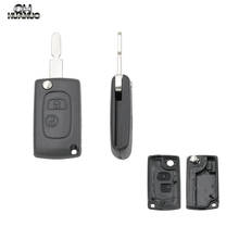 2 Buttons modified Flip Remote Key Shell case fob for Peugeot 406 with uncut NE78 blade 2024 - buy cheap