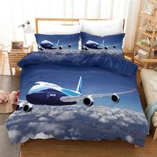 3d roupa de cama avião impressão digital rainha rei tamanho do fundamento para meninos crianças aeronaves conjunto capa edredão têxtil casa aviões 2024 - compre barato