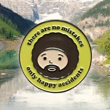 Bob Ross Quotes Only Happy Accidents Enamel Brooch Pins Badge Lapel Pin Brooches Collar Jeans Jacket Fashion Jewelry Accessories 2024 - buy cheap