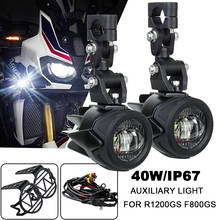 Farol de neblina auxiliar led para motocicleta, 1 par de refletores de 40w, lâmpadas led para bmw r1200gs f800gs k1600, f650gs, f700gs 2024 - compre barato