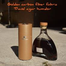 COHIBA Cigar Case Carbon Fiber Cedar Wood Lined Tube Mini Travel Humidor with Cigar Humidifier Hygrometer For New Cigarculture 2024 - buy cheap