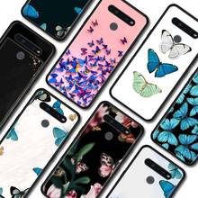 Phone Case for LG K40 K40s K41s K50s K51s K61 G6 G7 G8 ThinQ Q51 Q60 Q61 Q70 Cover Blue Butterflies Nursery Black Soft Shell 2024 - buy cheap