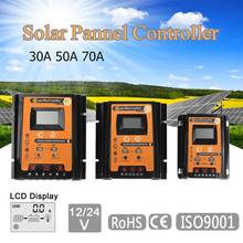 Charge controller 12V 24V 30A 50A 70A MPPT Solar Charge Controller Solar Panel Battery Regulator Dual USB LCD Display 2024 - buy cheap