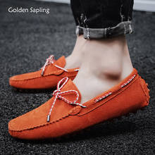 Golden Sapling Retro Men's Casual Shoes Genuine Leather Male Loafers Breathable Slip on Leisure Flats Classic Men Driving Shoes 2024 - buy cheap