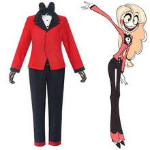 Anime hazbin cosplay hotel charlie cosplay traje uniforme feminino halloween carnaval natal terno vermelho feito sob encomenda 2024 - compre barato