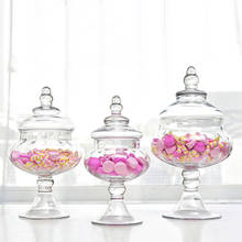 Frasco de vidro transparente europeu, frasco de vidro para armazenamento com tampa, conjunto de decorações de casamento, vaso de sobremesa criativo 2024 - compre barato