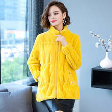 New Autumn Faux Mink Fur Women Coat Long Sleeve Warm Turtle Neck Female Outwear Knitwear Ladies Jacket With Zipper Femme 2024 - buy cheap