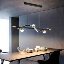 Modern dining room chandelier lighting Nordic interior home black/gold long chandelier kitchen office study room hanging light 2024 - buy cheap