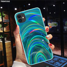 Funda de arcoíris con purpurina 3D para iPhone 11 Pro Max, funda de lujo con espejo láser para teléfono, funda suave para iPhone 11 Pro 2024 - compra barato