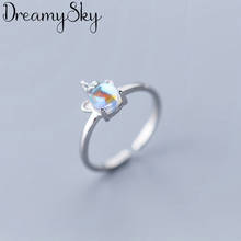 DreamySky Exaggerated Retro Silver Color  Crystal Colorful Ring For Women Engagement Rings Men Vintage Jewelry 2024 - buy cheap