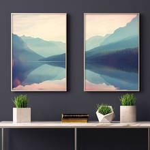 Nordic Landscape Mountain Lake Canvas Paintings Home Decoration Living Room Wall Art Pictures Nature Scenery Posters and Prints 2024 - buy cheap