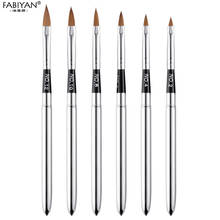 6pcs/set Nail Art Crystal Pen Brush Acrylic Gel UV Polish Steel Metal Copper Detachable Painting Drawing Manicure Tools 2024 - buy cheap