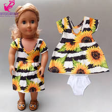 Baby Doll summer dreswith underwear 18 inch girl doll clothes One-shoulder Bell-bottom Outfit 2024 - buy cheap