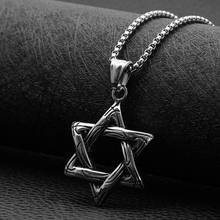 Colgante étnico de Plata con Estrella de David para hombre y mujer, collares de cadena de Israel, joyería religiosa judía de acero inoxidable 2024 - compra barato