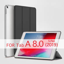 QIJUN Tablet Case For Samsung Galaxy Tab A 8.0'' (2019) & S Pen SM-P200 SM-P205 Funda PC Back PU Leather Smart Cover Auto Sleep 2024 - buy cheap