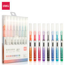 Deli S855 Roller Pen 0.5MM Color Ink Fast Dry Straight Direct Pen 8pcs/pack Gel Pens For School Office Stationery Pens Gift 2024 - buy cheap