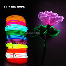 DIY Material 5.0mm Light Up Glowing EL Cable Tube Birthday Payday Decor Flexible Neon Light Waterproof Led Strip 2024 - buy cheap