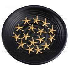 Pingente com forma de animal, pingente fofo de estrela do mar estrela de bronze 10-500 peças 2024 - compre barato