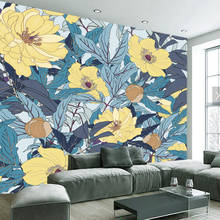 Papel de pared personalizado 3d, diseño de crisantemo, sala de estar mural para, sofá, cocina, fondo decorativo 2024 - compra barato
