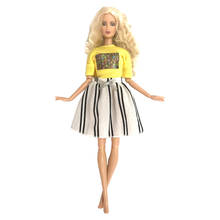 Nk roupa de ioga para barbie, nova moda com calças e colete de yoga, acessórios para boneca e vestidos artesanais 2024 - compre barato