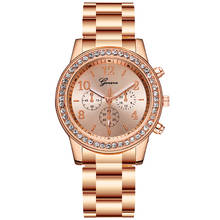 Marca de luxo feminina completa strass aço inoxidável relógio de quartzo senhoras moda casual vestido relógio de pulso feminino relogio quente 2024 - compre barato