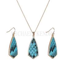 Free Shipping Necklace earrings Jewelry set Arrows Abalone shell Leopard Snakeskin Acrylic Pendant Tassels Chain Brand Jewelry 2024 - buy cheap